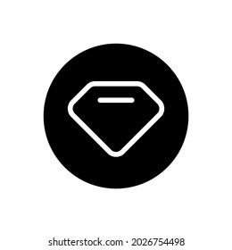 Diamond vector glyph icon . Filled circular