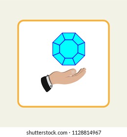 diamond  vector in hand. Vector illustration, EPS10.
