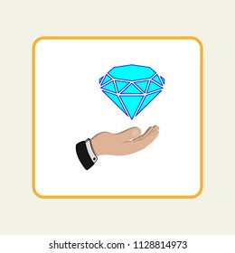 diamond  vector in hand. Vector illustration, EPS10.