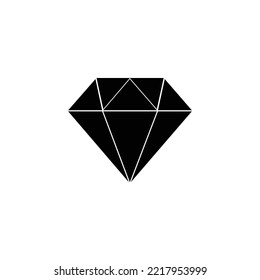 Diamond vector icon black, on white background
