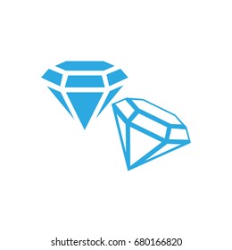 Diamond vector icon blue
