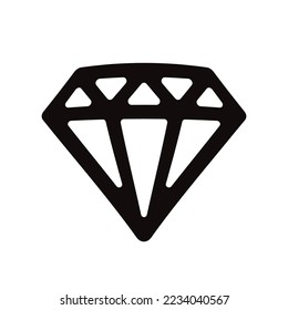 Icono vector de diamante. Diseño brillante de señas planas. Signo vectorial Gemstone. Icono de carro. Icono de cristal. Ilustración del pictograma con símbolo plano EPS 10