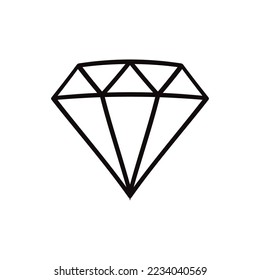 Icono vector de diamante. Diseño brillante de señas planas. Signo vectorial Gemstone. Icono de carro. Icono de cristal. Ilustración del pictograma con símbolo plano EPS 10