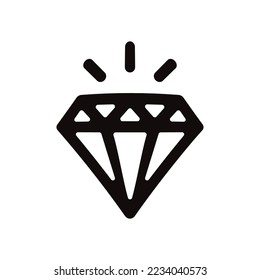 Diamant Vektorsymbol. Brillantes Design mit flachen Zeichen. Edelstein-Vektorzeichen. Karatsymbol. Kristallsymbol. EPS10-Piktogrammgrafik mit flachen Symbolen