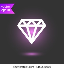 Diamond vector icon. Brilliant sign. Gemstone vector sign. Carat icon. Crystal symbol. EPS 10 flat symbol
