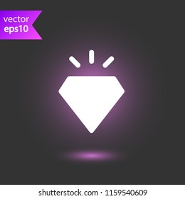 Diamond vector icon. Brilliant sign. Gemstone vector sign. Carat icon. Crystal symbol. EPS 10 flat symbol