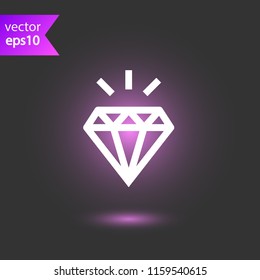 Diamond vector icon. Brilliant sign. Gemstone vector sign. Carat icon. Crystal symbol. EPS 10 flat symbol
