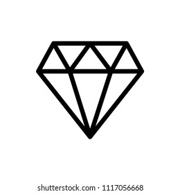 Diamond vector icon, brilliant symbol. Simple, flat design for web or mobile app