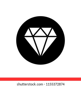 Diamond vector icon, brilliant symbol. Simple, flat design for web or mobile app