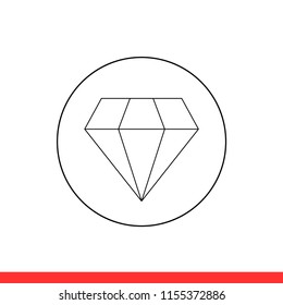 Diamond vector icon, brilliant symbol. Simple, flat design for web or mobile app