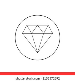 Diamond vector icon, brilliant symbol. Simple, flat design for web or mobile app