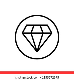 Diamond vector icon, brilliant symbol. Simple, flat design for web or mobile app