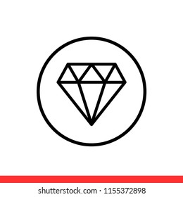 Diamond vector icon, brilliant symbol. Simple, flat design for web or mobile app