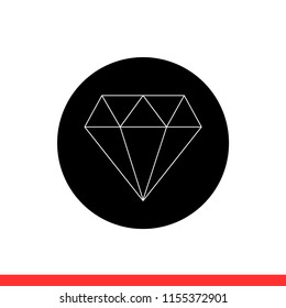 Diamond vector icon, brilliant symbol. Simple, flat design for web or mobile app