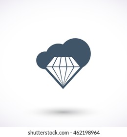 Diamond vector icon. Cloud pictogram. Graphic symbol for web design, logo. Isolated sign on a white background.
