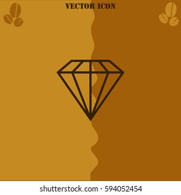 Diamond vector  icon Coffee symbol background.