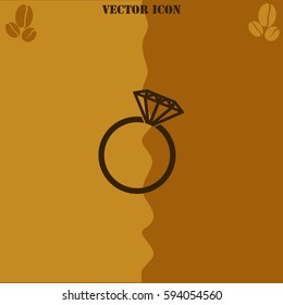 Diamond vector  icon Coffee symbol background.