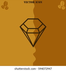 Diamond vector  icon Coffee symbol background.