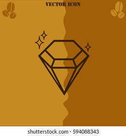 Diamond vector  icon Coffee symbol background.