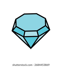 Icono de Vector de diamante. Icono de cristal. Icono de piedra preciosa