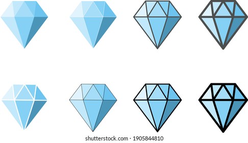 Diamond Vektorsymbol - diamantförmige, kristallklare, flache Design-Illustration für Web, App, Software-Verwendung