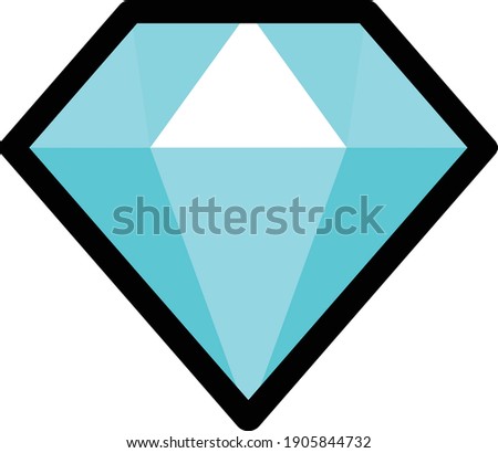 Diamond vector icon - diamond-shape  crystal flat design illustration for web, app, software use