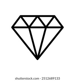 Diamond vector icon, flat design symbol