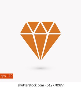 Diamond vector icon, flat design best vector icon