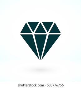 Diamond vector icon, flat design best vector icon