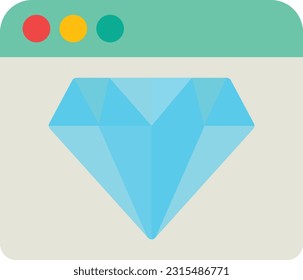 Diamond Vector Icon Flat Style