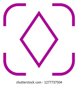 Diamond vector icon in focus. White background