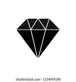 Diamond vector icon. Gemstome sign. Fashion jewel element. Flat line design.