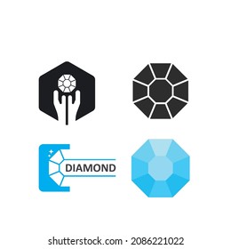 Plantilla de diseño de ilustración de icono de vector de diamantes