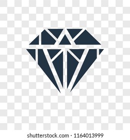 Diamond vector icon isolated on transparent background, Diamond logo concept