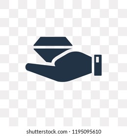Diamond vector icon isolated on transparent background, Diamond transparency concept can be used web and mobile