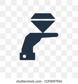 Diamond vector icon isolated on transparent background, Diamond transparency concept can be used web and mobile
