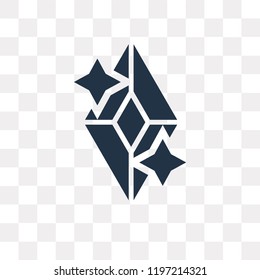 Diamond vector icon isolated on transparent background, Diamond transparency concept can be used web and mobile