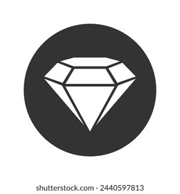 Diamond vector icon isolated on white background in modern flat style