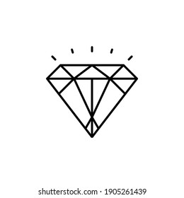Diamant-Vektorsymbol-Styling-Stil. Perfekt für Website, Anwendung, Handel, Präsentation, Logo und mehr. einfaches, dünnes und modernes Kontursymbol