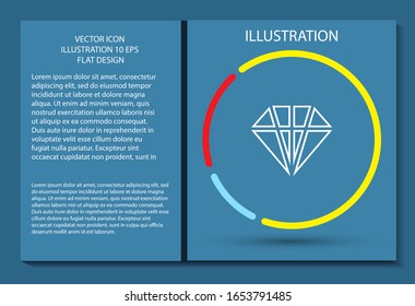 Diamond vector icon , lorem ipsum Flat design