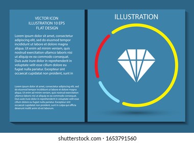 Diamond vector icon , lorem ipsum Flat design