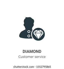 Diamond vector icon on white background. Flat vector diamond icon symbol sign from modern customer service collection for mobile concept and web apps design.