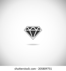 Diamond  vector icon on white background.
