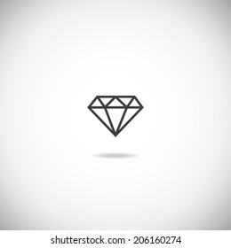 Diamond  vector icon a on white background.