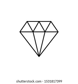 diamante, vector, icono, contorno. Signo vectorial aislado de ilustración