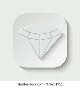 diamond vector icon - paper illustration