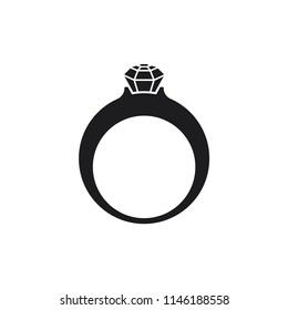 diamond vector icon, diamond ring icon in trendy flat design 