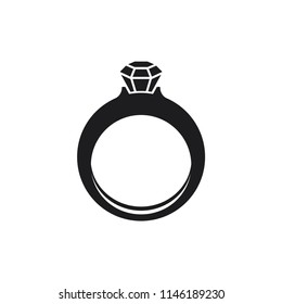 diamond vector icon, diamond ring icon in trendy flat style 