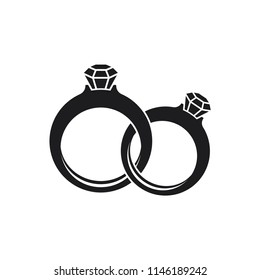 diamond vector icon, diamond ring icon in trendy flat style 