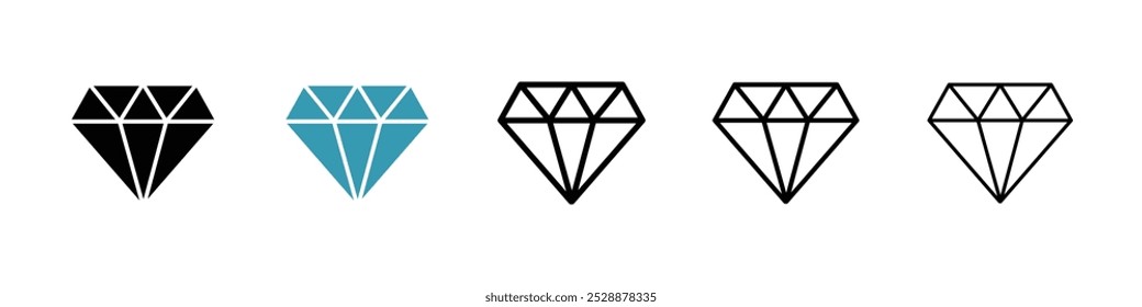 Diamant-Vektorsymbol in den Farben Schwarz und Blau.